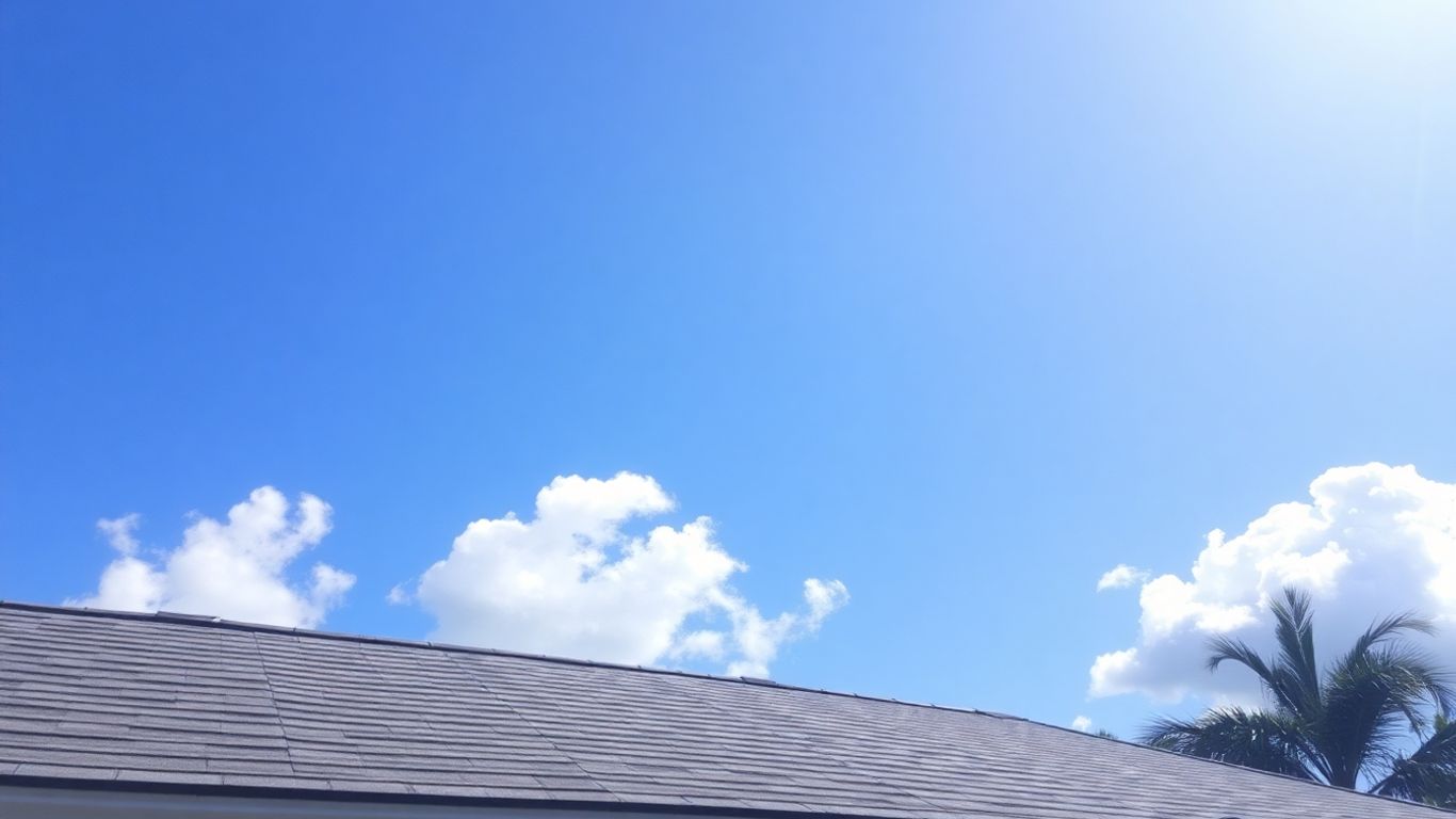 Florida home rooftop under a clear, sunny sky.